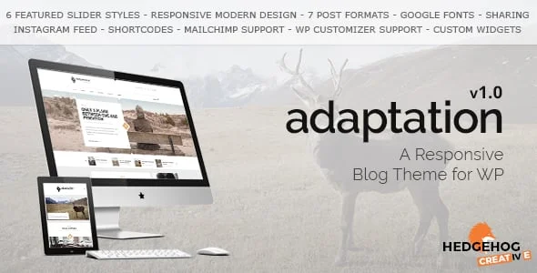 Adaptation - a Responsive Blog Theme for WordPress — homepage layout
