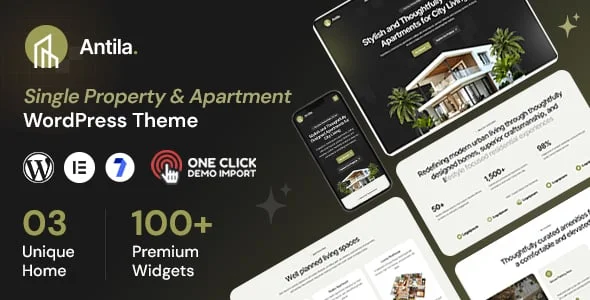 Antila - Single Property & Apartment WordPress Theme — homepage layout