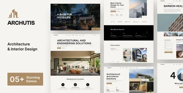 Archutis - Interior Design WordPress Theme — homepage layout