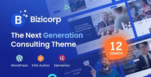 BiziCorp - Business Consulting WordPress Theme — homepage layout