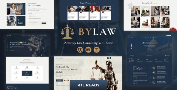 By Law WordPress Theme — homepage layout