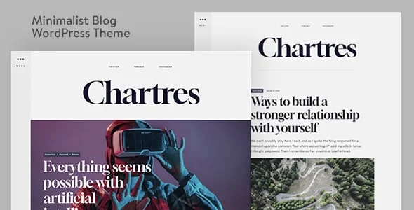 Chartres - Timeless Minimalist Blogging WordPress Theme — homepage layout