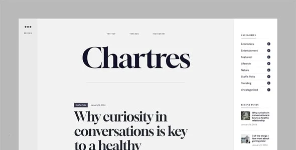 Chartres - Timeless Minimalist Blogging WordPress Theme — single post layout