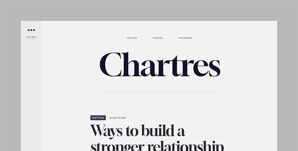 Chartres - Timeless Minimalist Blogging WordPress Theme — interior page design