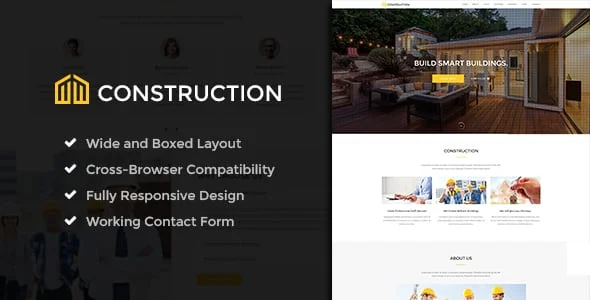 Construction - Business & Building Company WordPress Theme — homepage layout