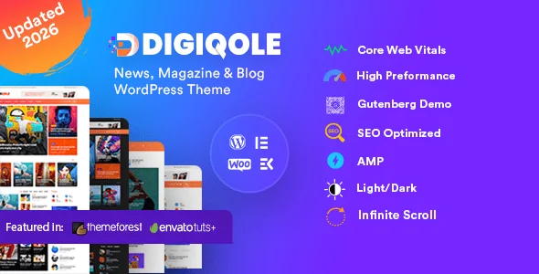 Digiqole - WordPress Newspaper Magazine Blog Theme — homepage layout