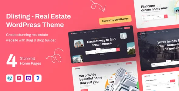 Dlisting - Real Estate WordPress Theme — homepage layout