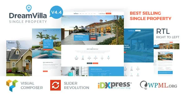 DreamVilla - Single Property WordPress Theme — homepage layout