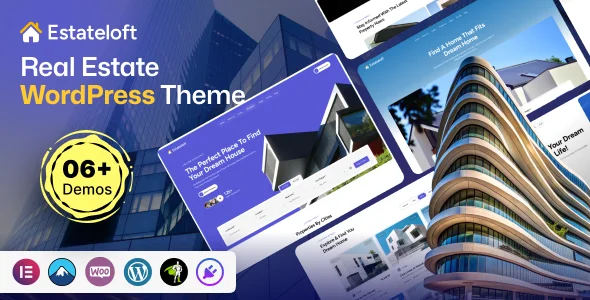 Estateloft - Real Estate WordPress Theme — homepage layout