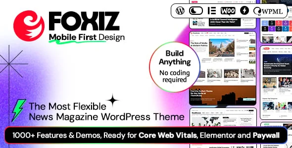 Foxiz - Newspaper News & Magazine WordPress — homepage layout