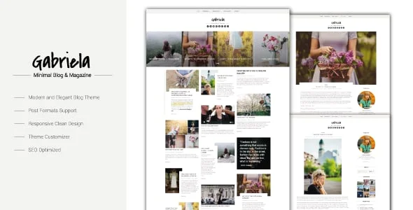 Gabriela - Crafted Blog WordPress Theme — homepage layout