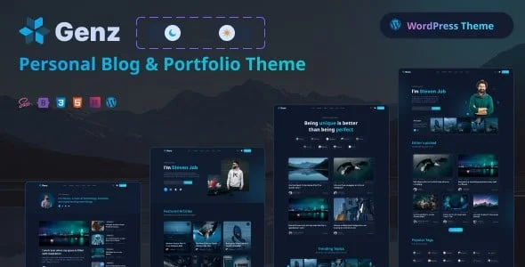Genz - Creative Personal Blog / Portfolio Elementor WordPress Theme — homepage layout
