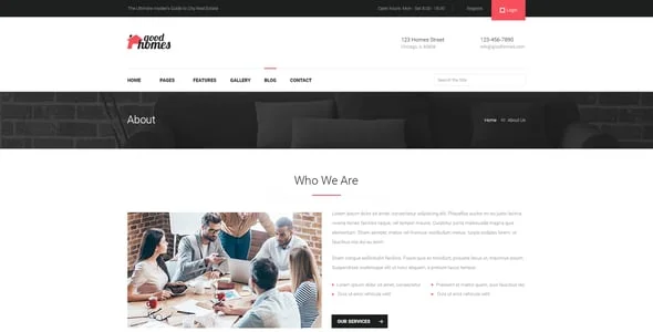 Good Homes | Real Estate WordPress Theme — interior page design