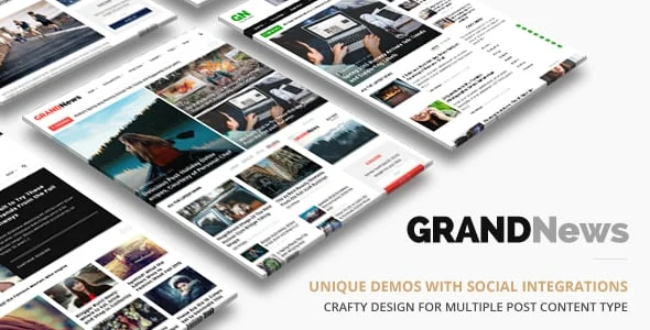 Grand News | Magazine Newspaper WordPress — homepage layout