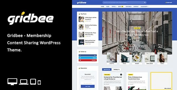 Gridbee - Content Sharing WordPress Theme — homepage layout