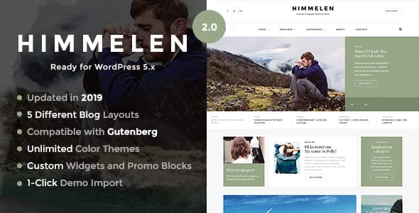 Himmelen - Personal Minimal WordPress Blog Theme — homepage layout