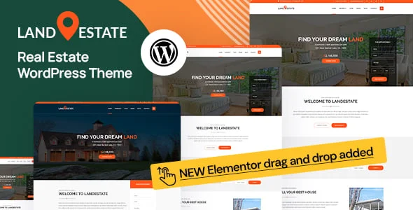Land Estate - Real Estate WordPress Theme — homepage layout