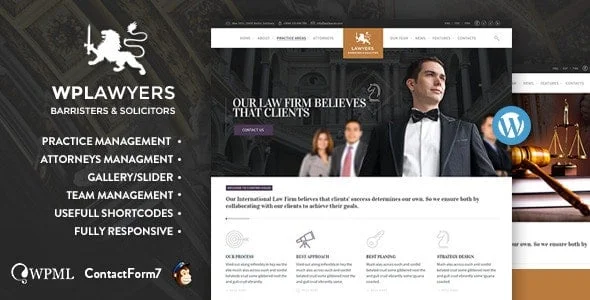 Lawyers  | Attorneys WordPress Theme — homepage layout
