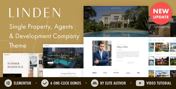 Linden — Single Property RealEstate Agent WordPress — homepage layout