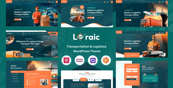 Loraic - Transportation & Logistics WordPress Theme — homepage layout