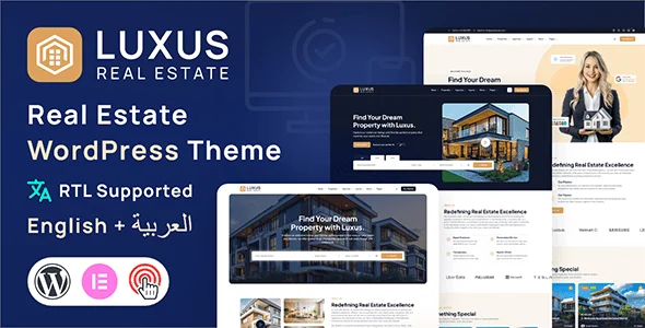 Luxus - Real Estate WordPress Theme — homepage layout