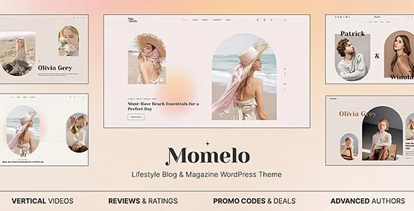 Momelo - Lifestyle Blog & Magazine WordPress Theme — homepage layout
