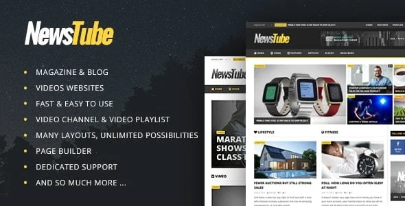 NewsTube - Magazine Blog & Video — homepage layout