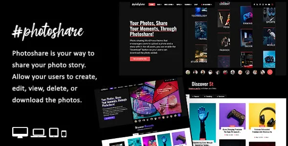 Photoshare - Blog Story & Photos Download WordPress Theme — homepage layout