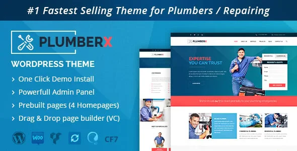 Plumber - Construction and Repairing WordPress Theme — homepage layout