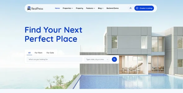 RealPress - Estate Sale and Rental WordPress Theme — blog and article listing