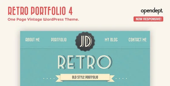 Retro Portfolio - One Page Vintage WordPress Theme — homepage layout