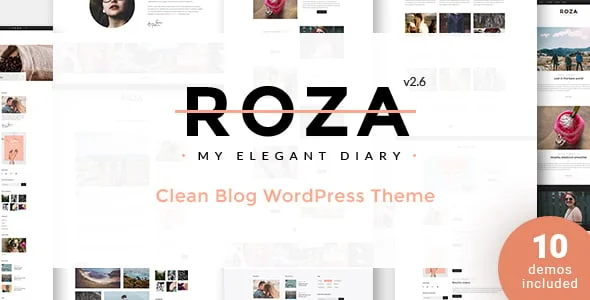 Roza – Elegant Diary WordPress Theme — homepage layout