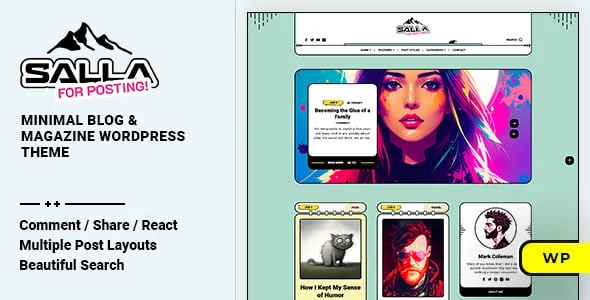 Salla - Personal Blog & Magazine WordPress Theme — homepage layout