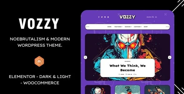 Vozzy - Modern & Neobrutalism WordPress  Theme — homepage layout