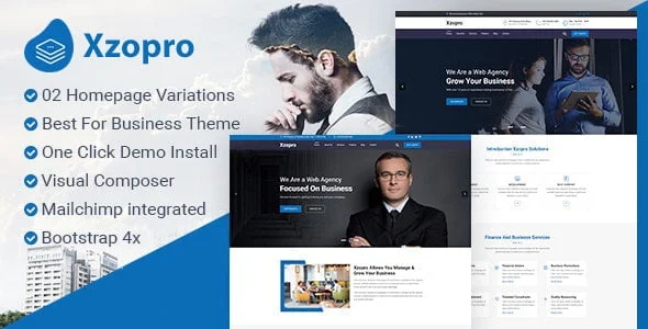 Xzopro - Finance And Business WordPress Theme — homepage layout