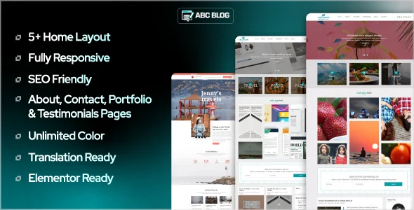 Abcblog - WordPress Blog and Magazine Theme WordPress theme homepage layout for a blog theme magazine website