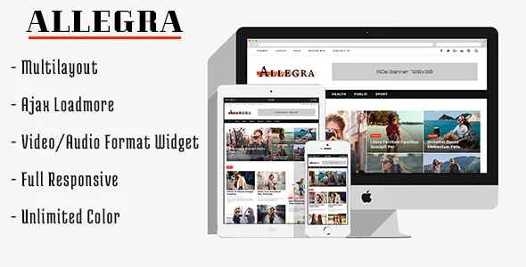 Allegra - A Multilayout Blog & Magazine Theme WordPress theme homepage layout for a ajax magazine website