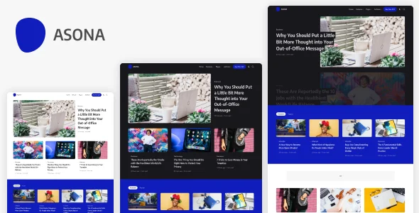 Asona - Blog and Magazine WordPress Theme WordPress theme homepage layout for a blog magazine website
