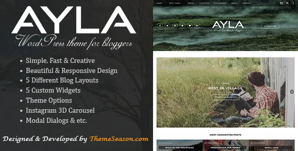 Ayla - Responsive WordPress Blog Theme WordPress theme homepage layout for a 3d carousel magazine website