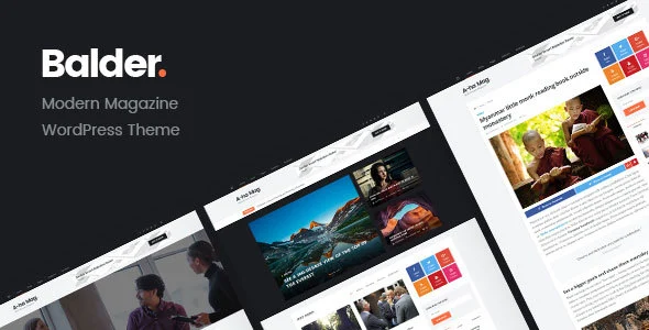 Balder - Modern Magazine WordPress Theme WordPress theme homepage layout for a blog magazine website