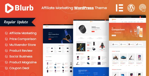 Blurb - Affiliate Marketing WordPress Theme WordPress theme homepage layout for a adsense magazine website