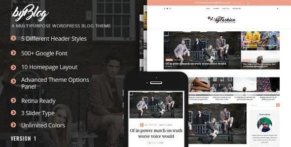 Byblog - Responsive WordPress Blog Theme WordPress theme homepage layout for a baby blog magazine website