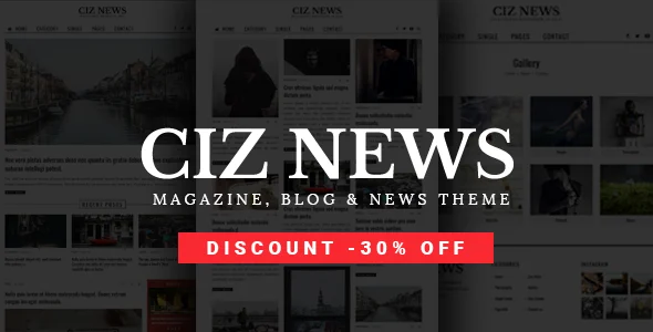 Ciz News - Magazine & Blog Theme WordPress theme homepage layout for a blog magazine website