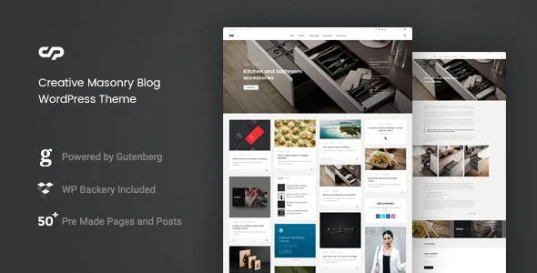 ClaPat - Creative Masonry Blog WordPress Theme WordPress theme homepage layout for a blog magazine website
