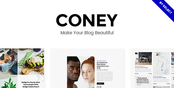 Coney - Blog WordPress Theme WordPress theme homepage layout for a blog magazine website