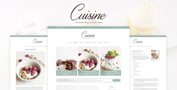Cuisine - WordPress Blog & Recipe Theme WordPress theme homepage layout for a blog magazine website