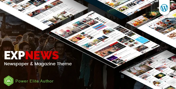 ExpNews - Newspaper and Magazine WordPress Theme WordPress theme homepage layout for a article magazine website