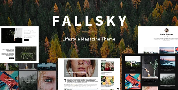 Fallsky - Lifestyle Magazine Theme with Shop WordPress theme homepage layout for a blog magazine website
