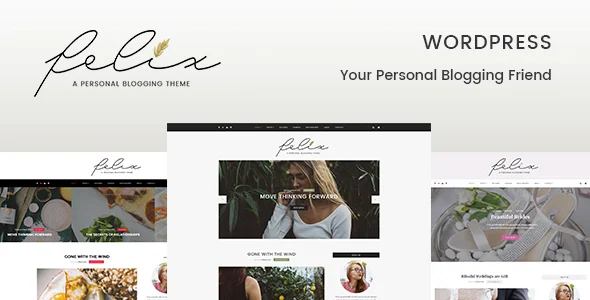 Felix – Personal Blogging WordPress Theme WordPress theme homepage layout for a blog magazine website