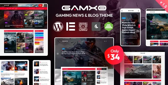 Gamxo - WordPress Gaming News & Blog Theme WordPress theme homepage layout for a blog magazine website